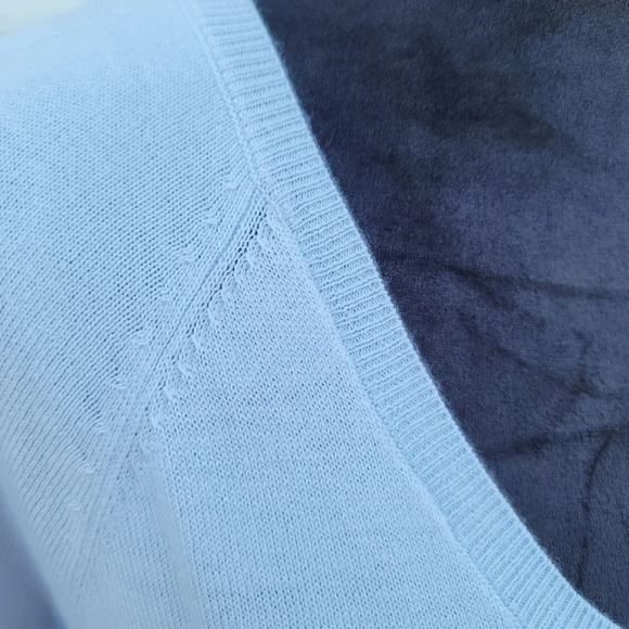 NWOT Ann TAYLOR LOFT SZ M Acrylic/Nylon Baby Blue Scoop Neck Pullover Sweater - Picture 8 of 10